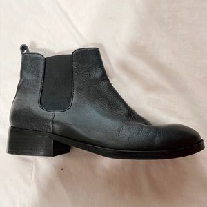 black leather boots